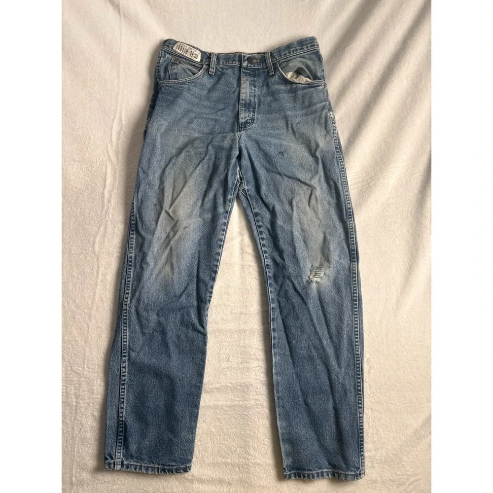 Wrangler Flame Resistant FR Relaxed Blue Jean Denim Men's 34